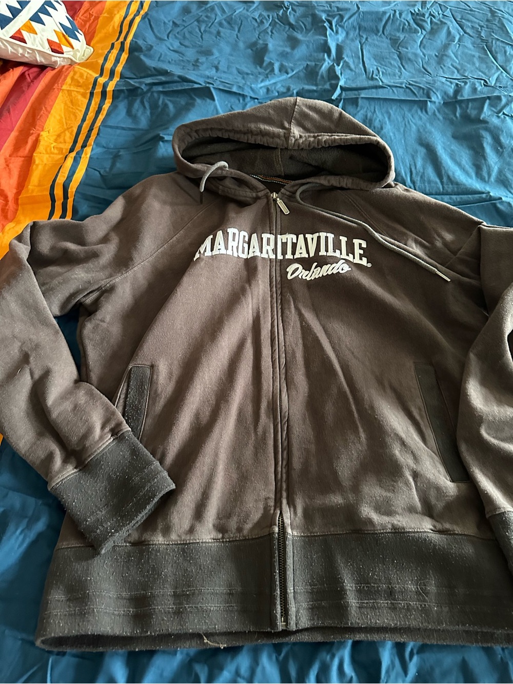 Margaritaville Black Pullover Hoodie with Silver Logo